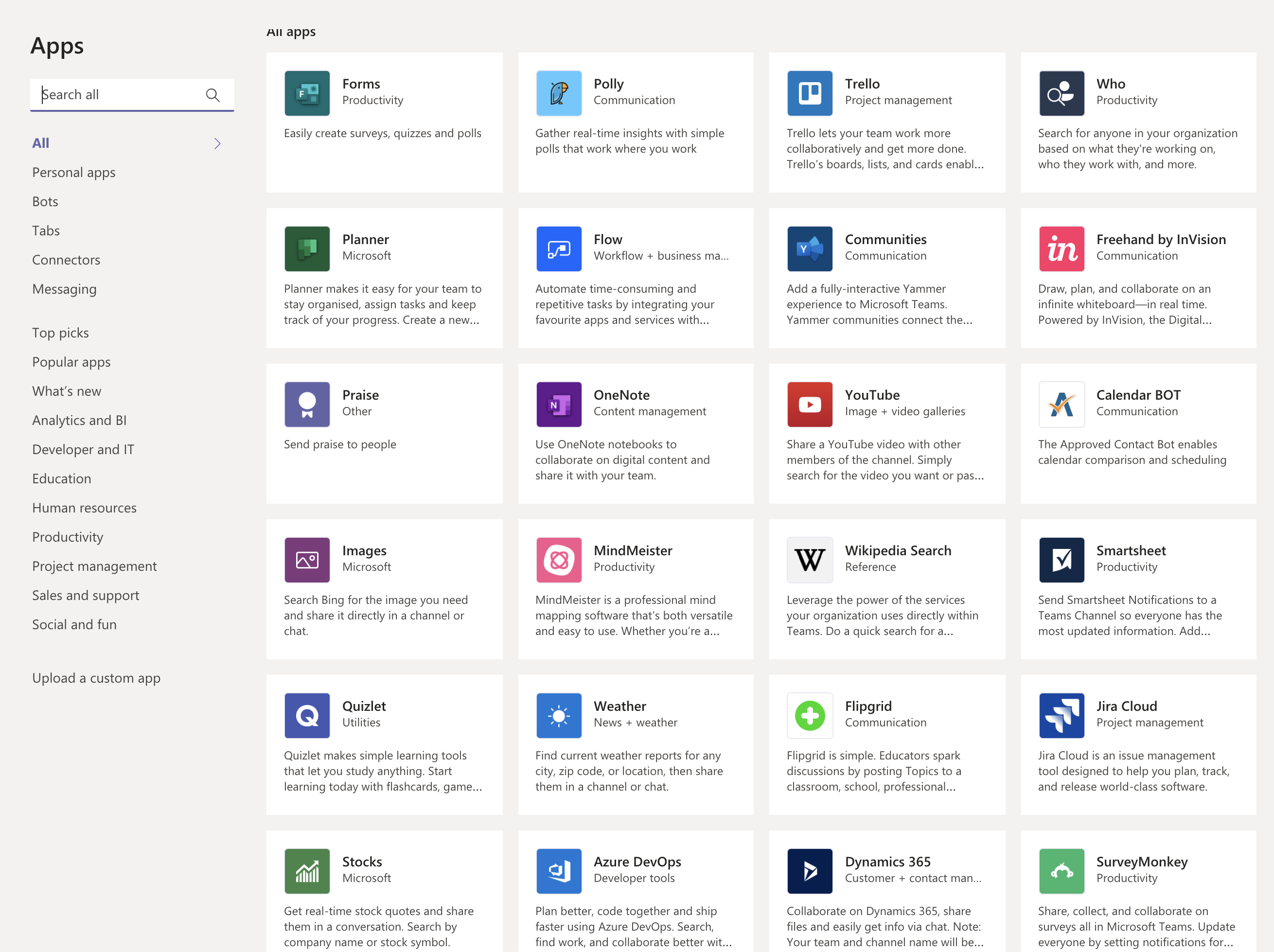 Application Catalogue Application integration